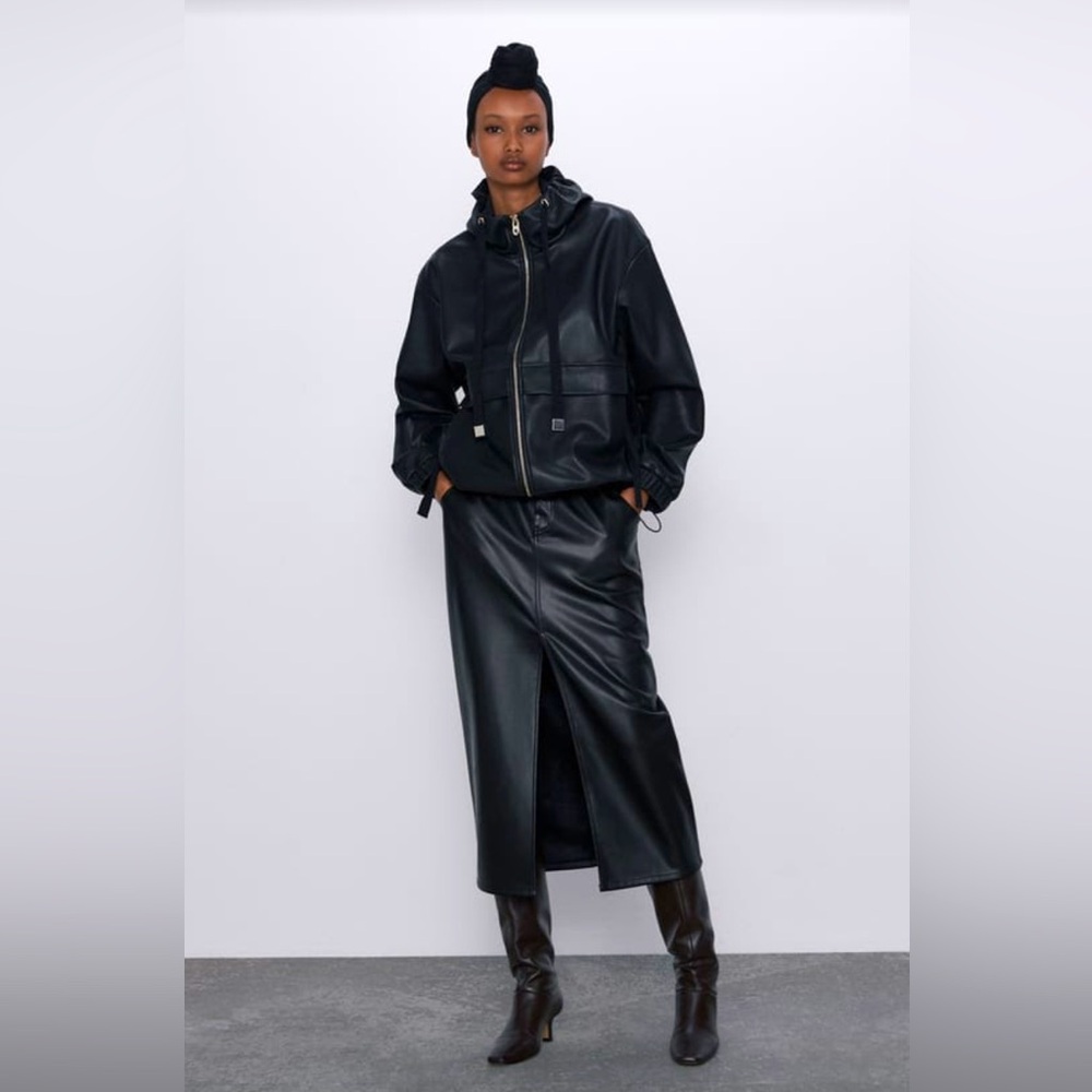 Zara Black Leather Jacket for Women